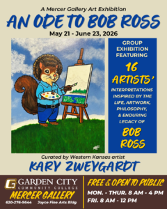 “An Ode to Bob Ross” exhibition open at Mercer Gallery at GCCC